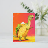 Adorable Taco Dino Briefkaart (Staand voorkant)