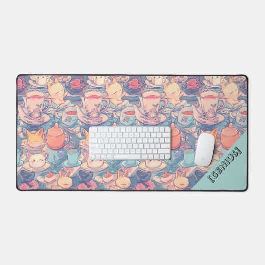 Adorable Tea Party Doodle Collage, Bureaumat (Keyboard & Muis)