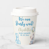 Adorable Teddy Bear - Baby Shower Boy Papieren Bekers (Achterkant)