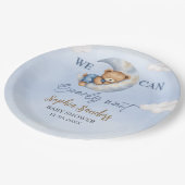 Adorable Teddy Bear Baby shower boy Papieren Bordje (Gekanteld)