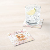 Adorable Teddy Bear Birthday – Custom Coaster Kartonnen Onderzetters (Insitu)