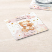 Adorable Teddy Bear Birthday – Custom Coaster Kartonnen Onderzetters (Schuin)