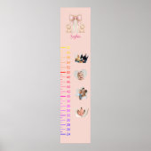 Adorable Teddy Bear Growth Chart with 4 Photos Poster (Voorkant)