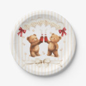Adorable Teddy Bear "Ready to Pop" Baby Shower  Papieren Bordje (Voorkant)