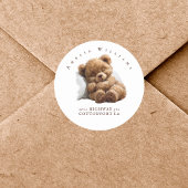 Adorable Teddy Bear Retouradreslabel Ronde Sticker