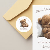 Adorable Teddy Bear Retouradreslabel Ronde Sticker