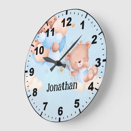 Adorable Teddy Bear with Balloons Grote Klok (Hoek)