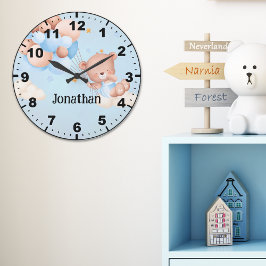 Adorable Teddy Bear with Balloons Grote Klok