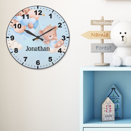 Adorable Teddy Bear with Balloons Grote Klok