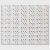 Adorable Teddy Pattern Gift Wrap for All Occasions Cadeaupapier (Vlak)