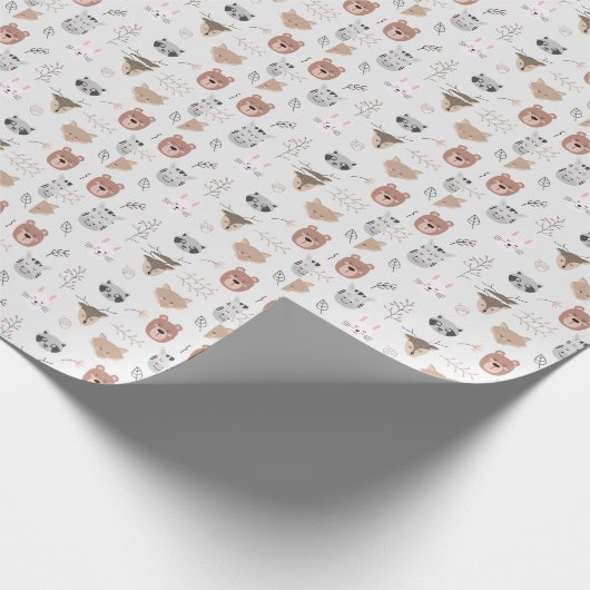 Adorable Teddy Pattern Gift Wrap for All Occasions Cadeaupapier (Hoek)