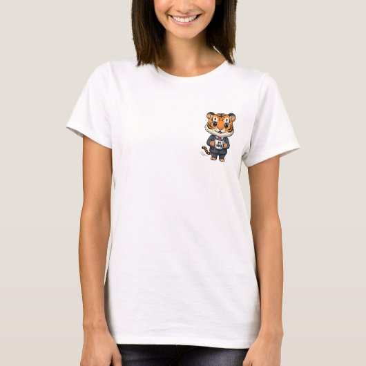 Adorable Tiger Cub Executive in Business Suit T-shirt (Voorkant)