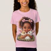 Adorable Toddler With Easter Bunnies T-shirt (Voorkant)