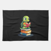 Adorable Turtle Reading Books (1) Theedoek (Horizontaal)