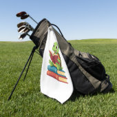 Adorable Turtle Reading Books (2) Golfhanddoek (Groen)