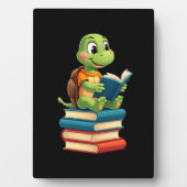Adorable Turtle Reading Books (4) Fotoplaat (voorkant)