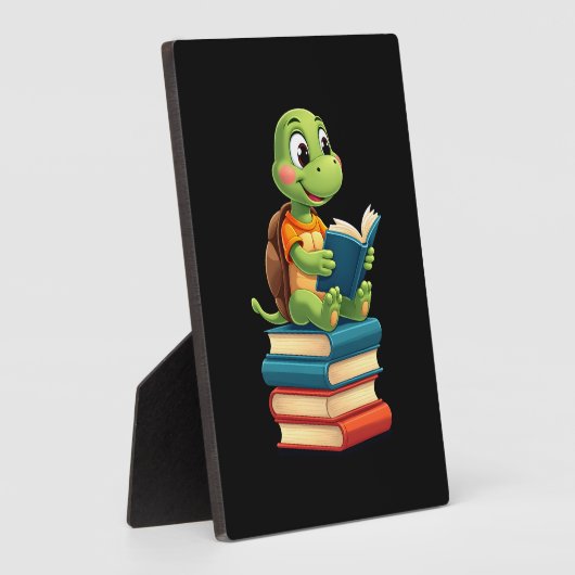 Adorable Turtle Reading Books (4) Fotoplaat (Zijkant)
