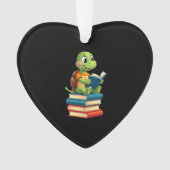 Adorable Turtle Reading Books (4) Ornament (voorkant)