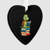Adorable Turtle Reading Books (4) Ornament (voorkant)