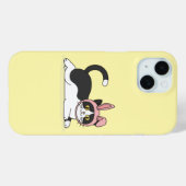 Adorable Tuxedo Cat in Pink Bunny Hat Aesthetic Case-Mate iPhone Case (Achterkant (horizontaal))