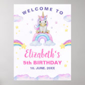 Adorable Unicorn Birthday Girl Poster (Voorkant)