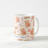 Adorable Valentine’s Day Coffee Teddy Bear Mug Koffiemok (Voorkant rechts)