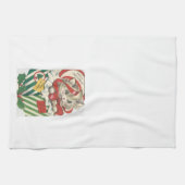 Adorable Vintage Kerst Kitten Keukenhanddoek (Horizontaal)