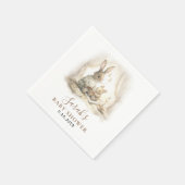 Adorable Watercolor Bunny Baby Shower  Servet (Hoek)