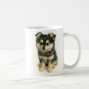 Adorable Watercolor Pomchi Puppy Portret Koffiemok