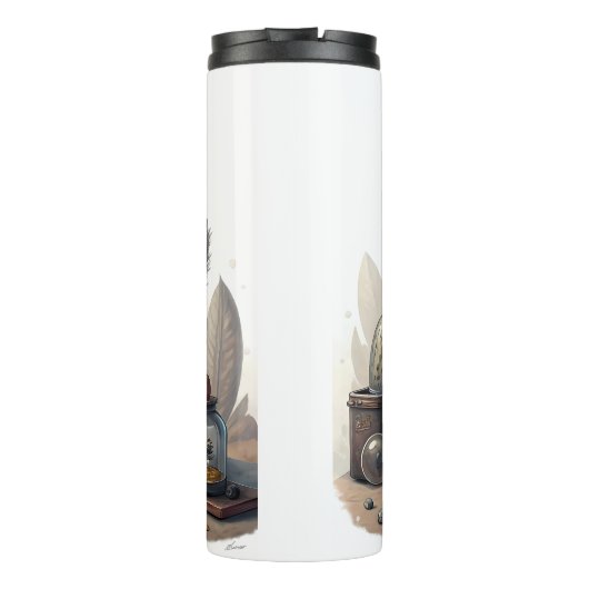 Adorable Weird Cat with Big Eyes Thermosbeker (Achterkant)