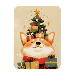 Adorable Welsh Corgi with Christmas Gifts Magneet