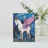 Adorable White Winged Goat Briefkaart (Staand voorkant)