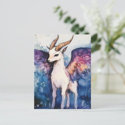 Adorable Winged Goat Briefkaart (Staand voorkant)