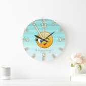 Adorable Winking Emoji Face-Be happy always Grote Klok (Huis)