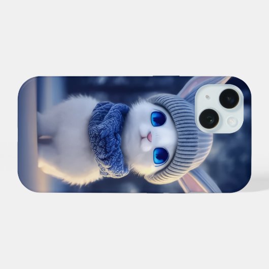  adorable winter-themed iPhone 15 case (Achterkant horizontaal)