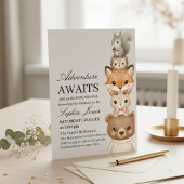 Adorable Woodland Animals Baby Shower Invitation Kaart