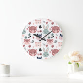 Adorable Woodland Creatures With Hearts Grote Klok (Huis)