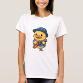 Adorable Yellow Duckling Wearing Blue Hat T-shirt (Voorkant)