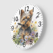 Adorable Yorkshire Terrier Puppy Dog Grote Klok (Hoek)