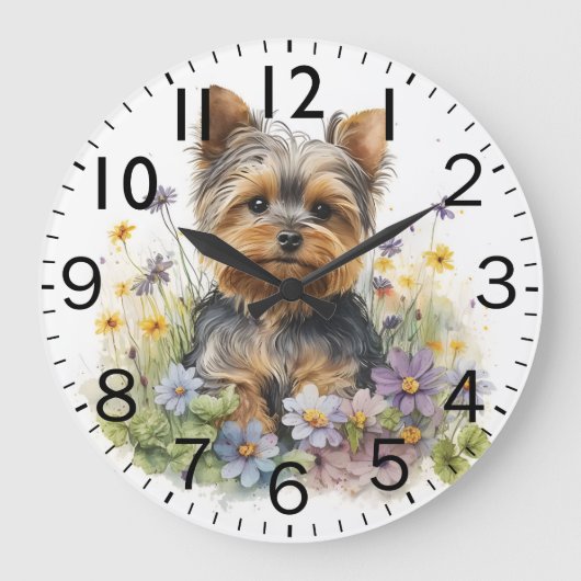 Adorable Yorkshire Terrier Puppy Dog Grote Klok (Voorkant)