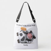 Adorables 3D Chubby-Koe met hotdog Crossbody Tas (Voorkant)