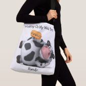 Adorables 3D Chubby-Koe met hotdog Crossbody Tas (Dichtbij)
