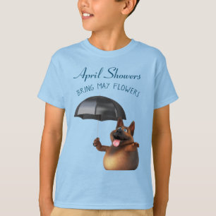 Adorables 3D Universe Cute Dog April Showers T-Sh T-shirt