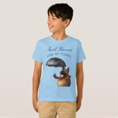 Adorables 3D Universe Cute Dog April Showers T-Sh T-shirt (Voorkant volledig)