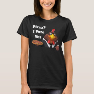 Adorables 3D Universe Cute Rooster met Pizza T-shirt