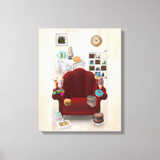 Adorables 3D Universe Lots of Food Canvas Afdruk (Voorkant)