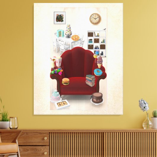 Adorables 3D Universe Lots of Food Canvas Afdruk (Insitu (Woonkamer))