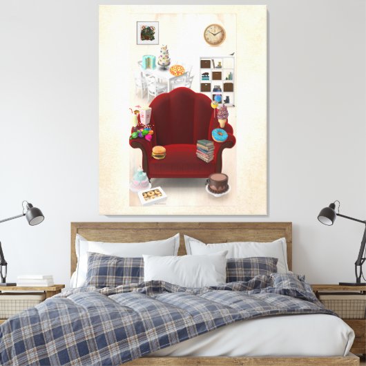 Adorables 3D Universe Lots of Food Canvas Afdruk (Insitu (Slaapkamer))