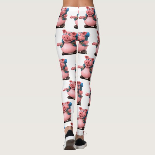 Adorables 3D Universe Pig BackPacker Leggings (Achterkant)