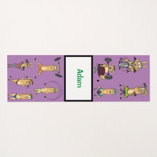 Adorables Aangepaste Schattigee Cartoon Lama's Oef Yogamat (Achterkant (horizontaal))